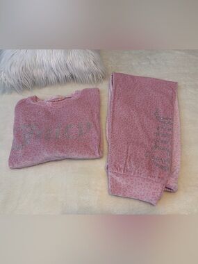 Size Med Juicy Couture Pink Leopard Print Bling PJ’s.
